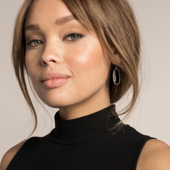 KENDRA SCOTT • Gold Dani Black Onyx Drop Earrings - Picture 2 of 3